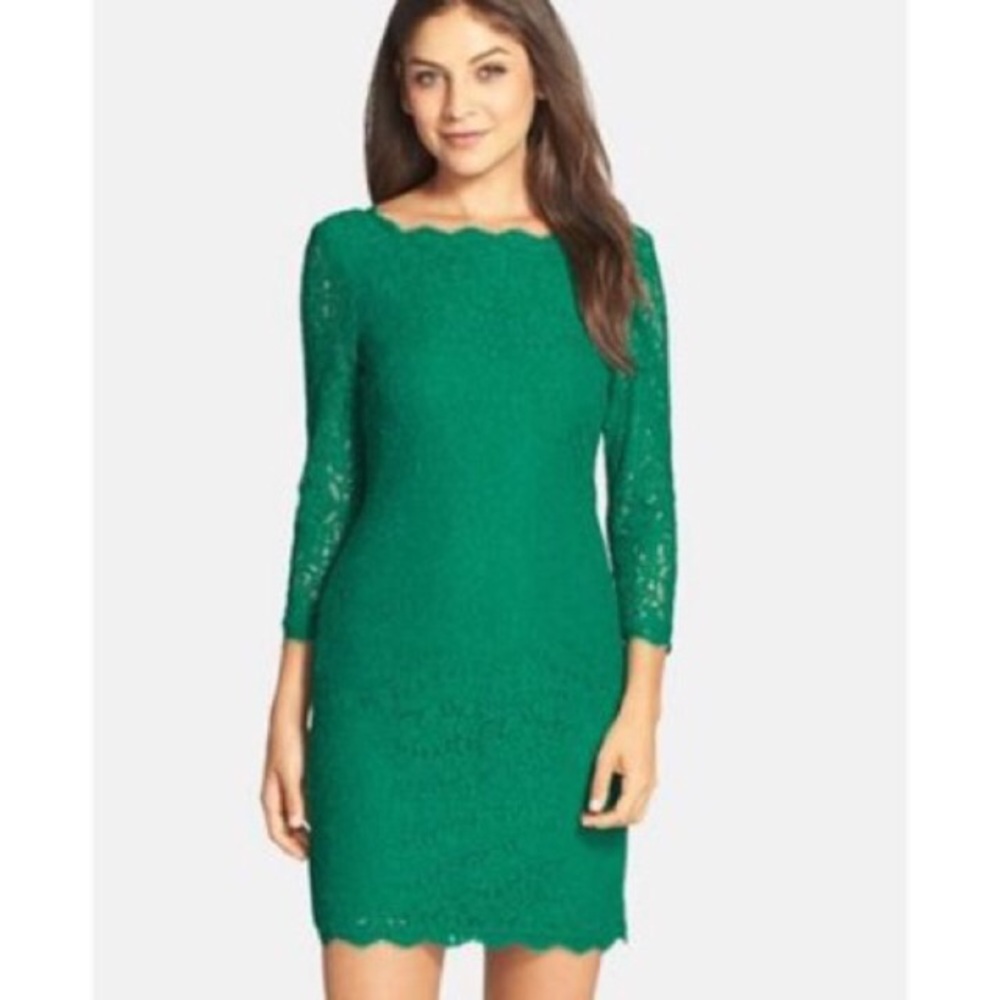 Adrienna Papell Emerald Green Cocktail Dress